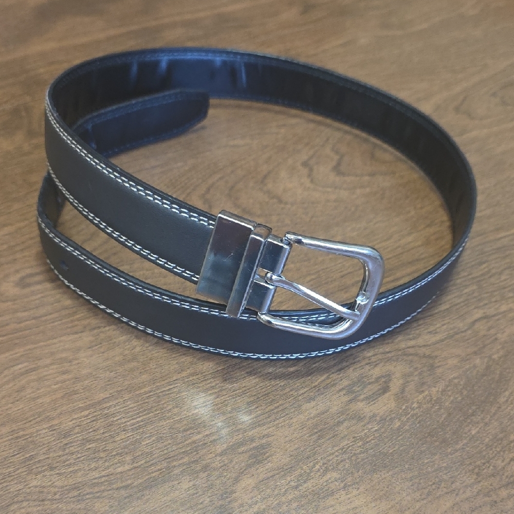 Wrangler Men's Black Leather Belt‎ Bonded Leather Casual Formal Belt  Size 32